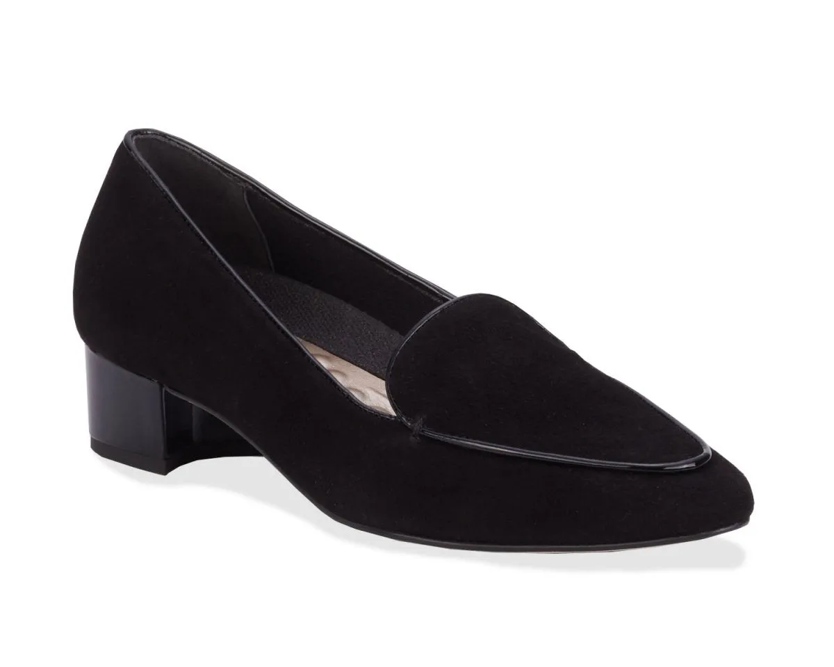 Ros Hommerson Honey Women's Slip-on Shoes In Black Suede/pat Long Move