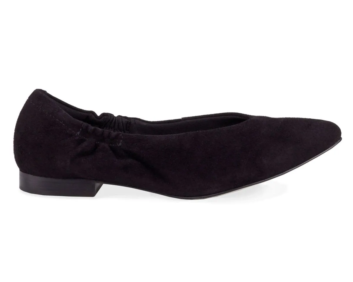 Ros Hommerson Ramsey Women's Flat Slip-on Shoes In Black Suede Side Gusset Easy Slip On