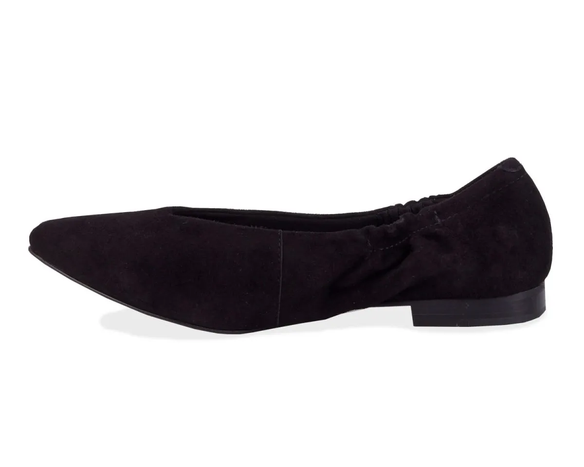 True Grip Woven Leather Ros Hommerson Ramsey Women's Flat Slip-on Shoes In Black Suede