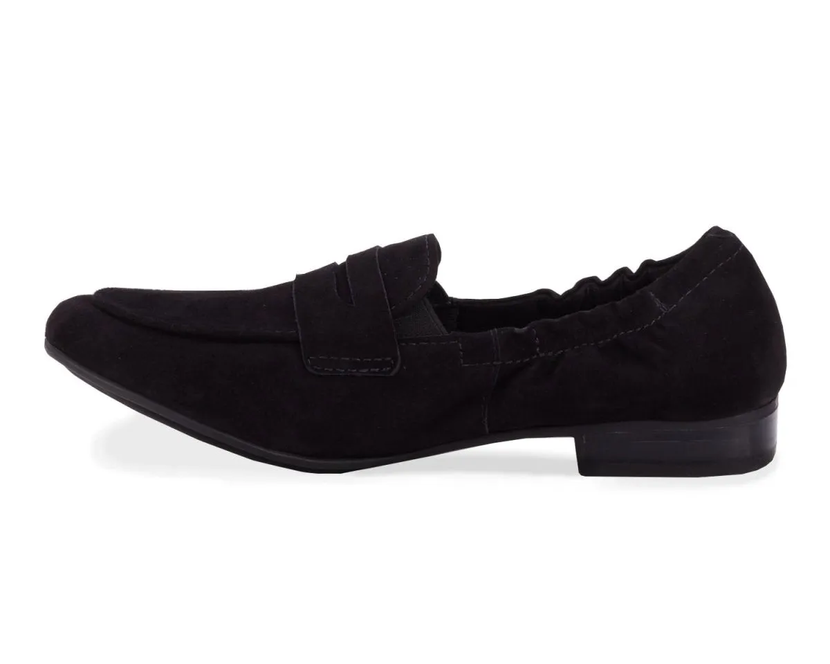Ros Hommerson Trish Women's Comfort Slip-on Shoes In Black Suede Unstructured Style