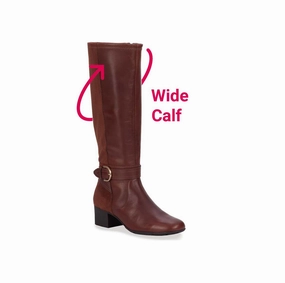 dry surface Ros Hommerson Max Wide Shaft Women's Zip Up Boot In Tobacco