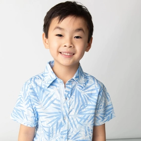 Short Sleeve Shirt Tropical Palms Blue Epic Core Walk Mood