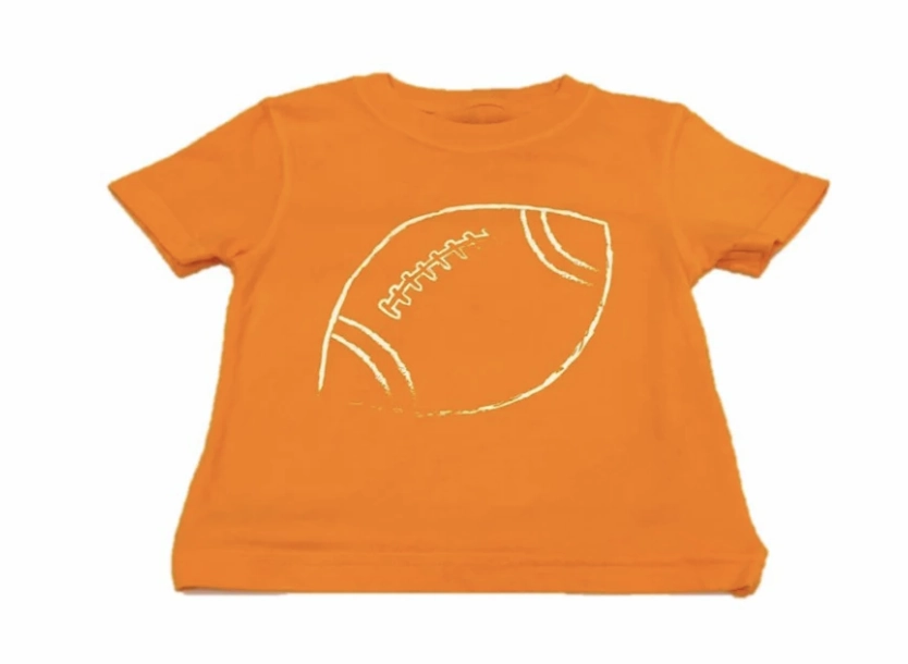 S/S Orange Football T-Shirt LowMaintenanceFabric WindResistantWeave
