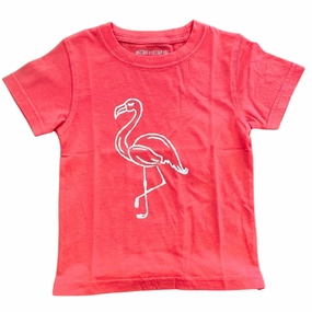 Adjustable Fastenings Fashion Trend S/S Salmon Pink Flamingo T-Shirt