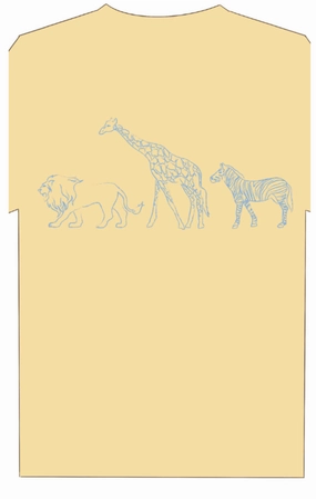 S/S Yellow Zoo Animals T-Shirt WaterResistant Coating