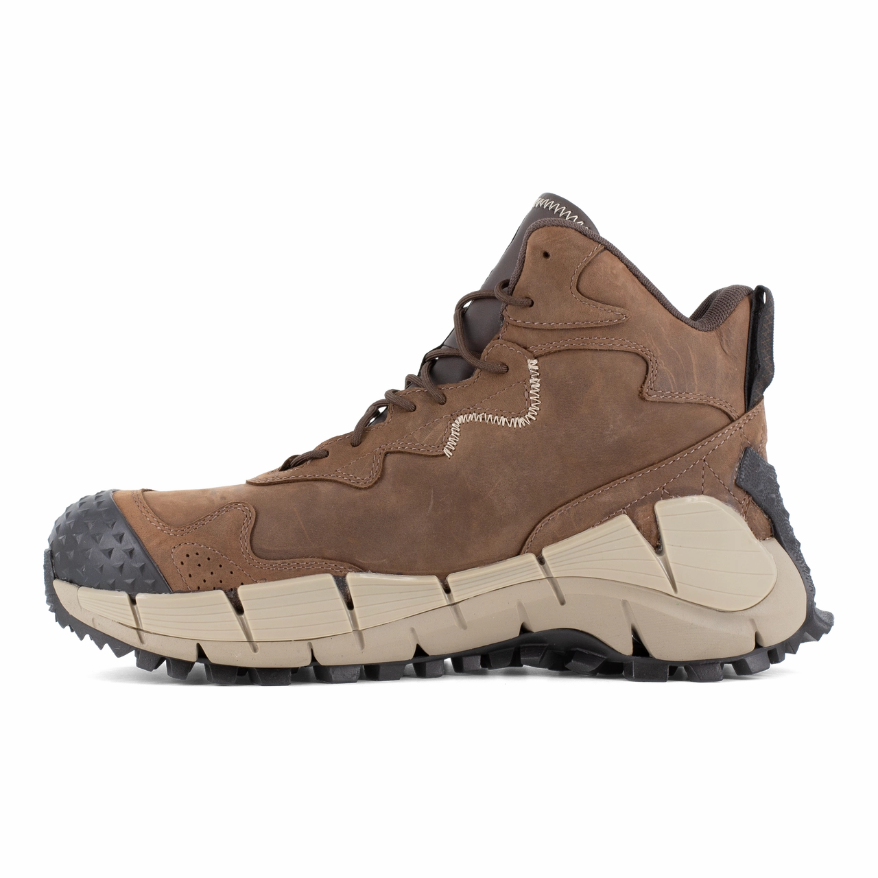 Worksite Ready Reebok Work Zig Kinetica Edge II Work RB3025 Men's Trail-Inspired Waterproof Work Hiker in Brown