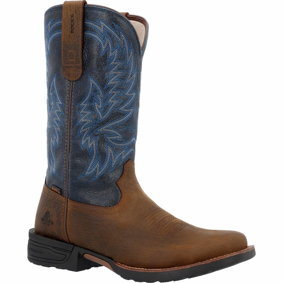 Industrial Strength Rocky Bronco Men's 12?? Waterproof Western Boots Rkw0453 In Blue