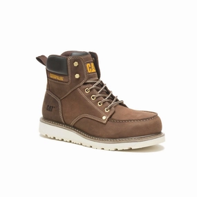 Caterpillar Calibrate (p91420) Steel Toe Men's Work Boot In Khaki Secure Hold