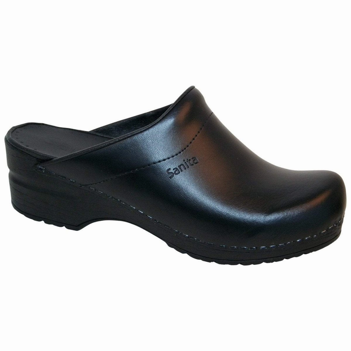Sanita Karl Pu Men Professional Clog In Black Ergonomic Cup Arch Support Design