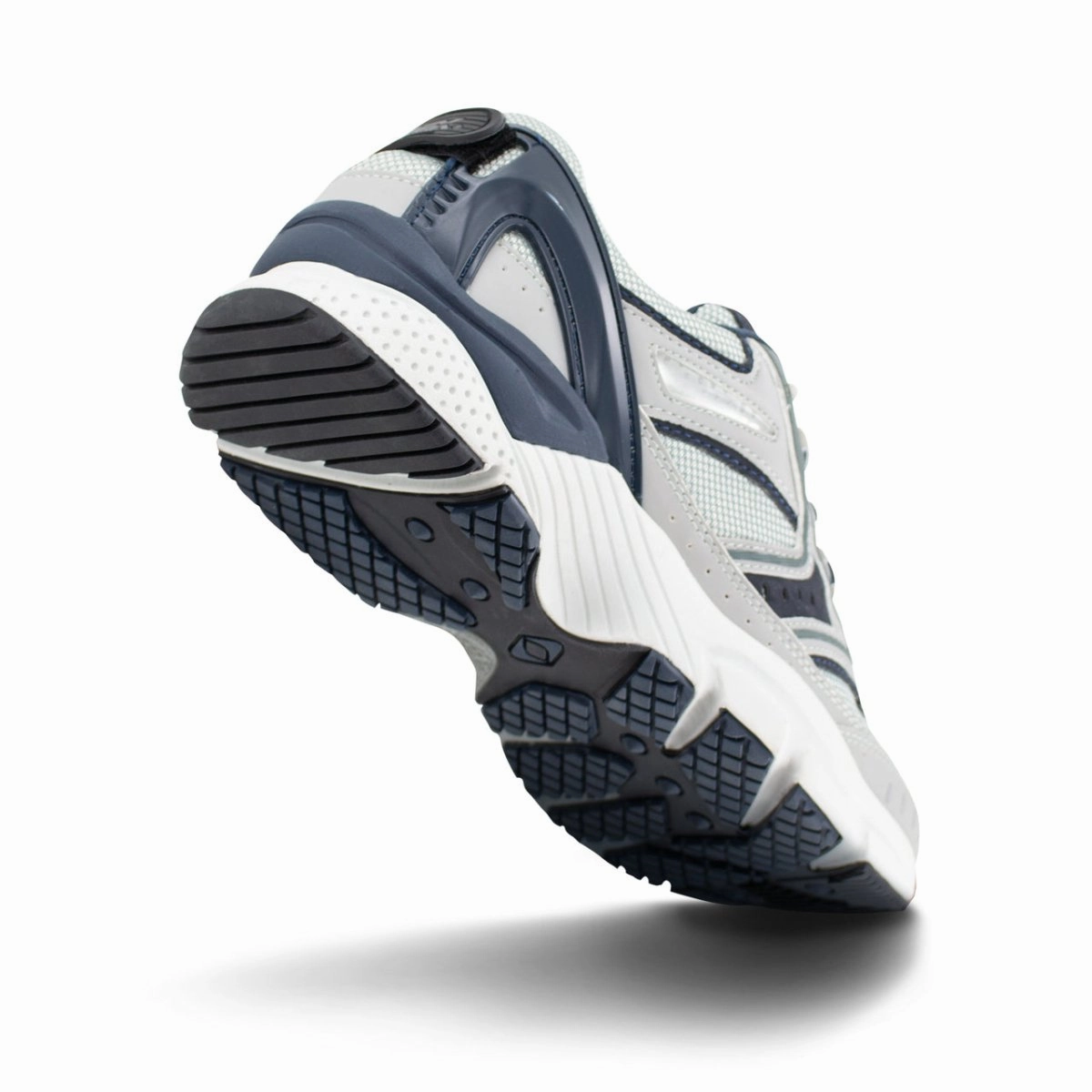 Apex X532m Rhino Runner Men's Active Shoe In Silver/blue Tough Rubber Orthopedic Friendly Fit