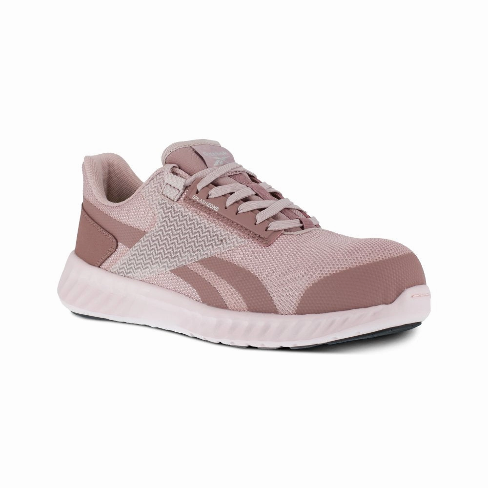 Reebok Sublite Legend Athletic Work Shoe Women's Composite Toe Rb212 In Rose Gold suede upper Industrial Traction