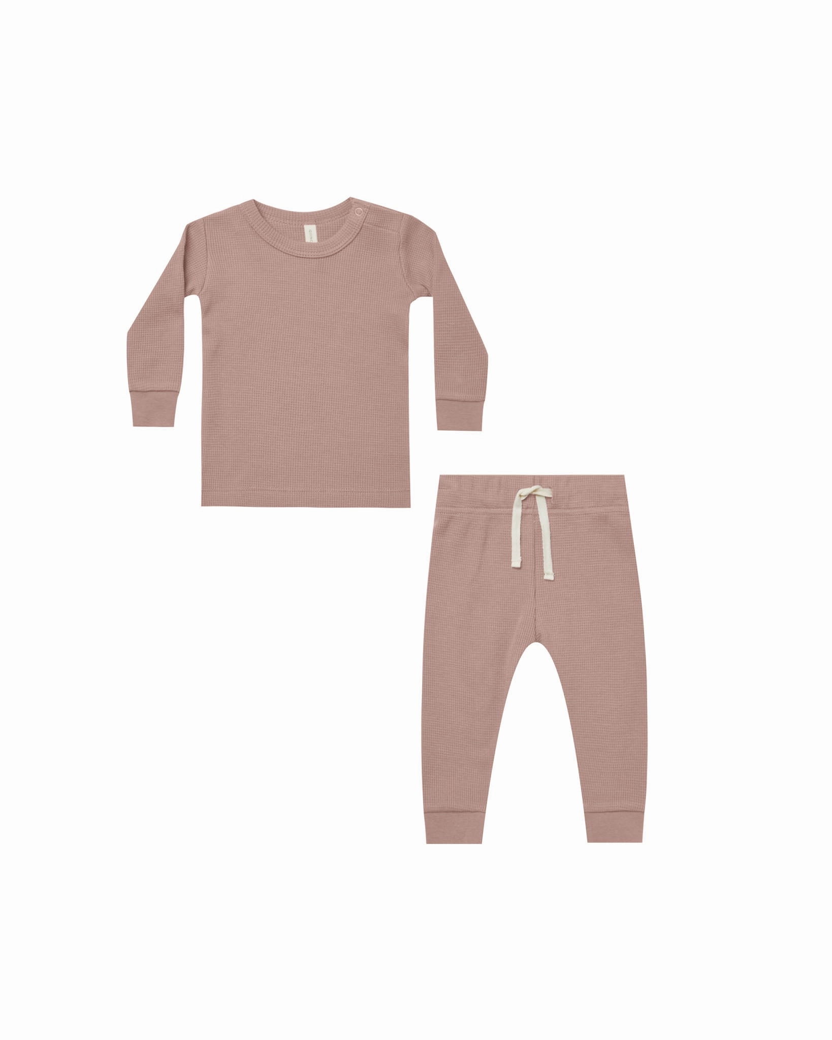 Effortless Style Waffle top   pant Set | Mauve