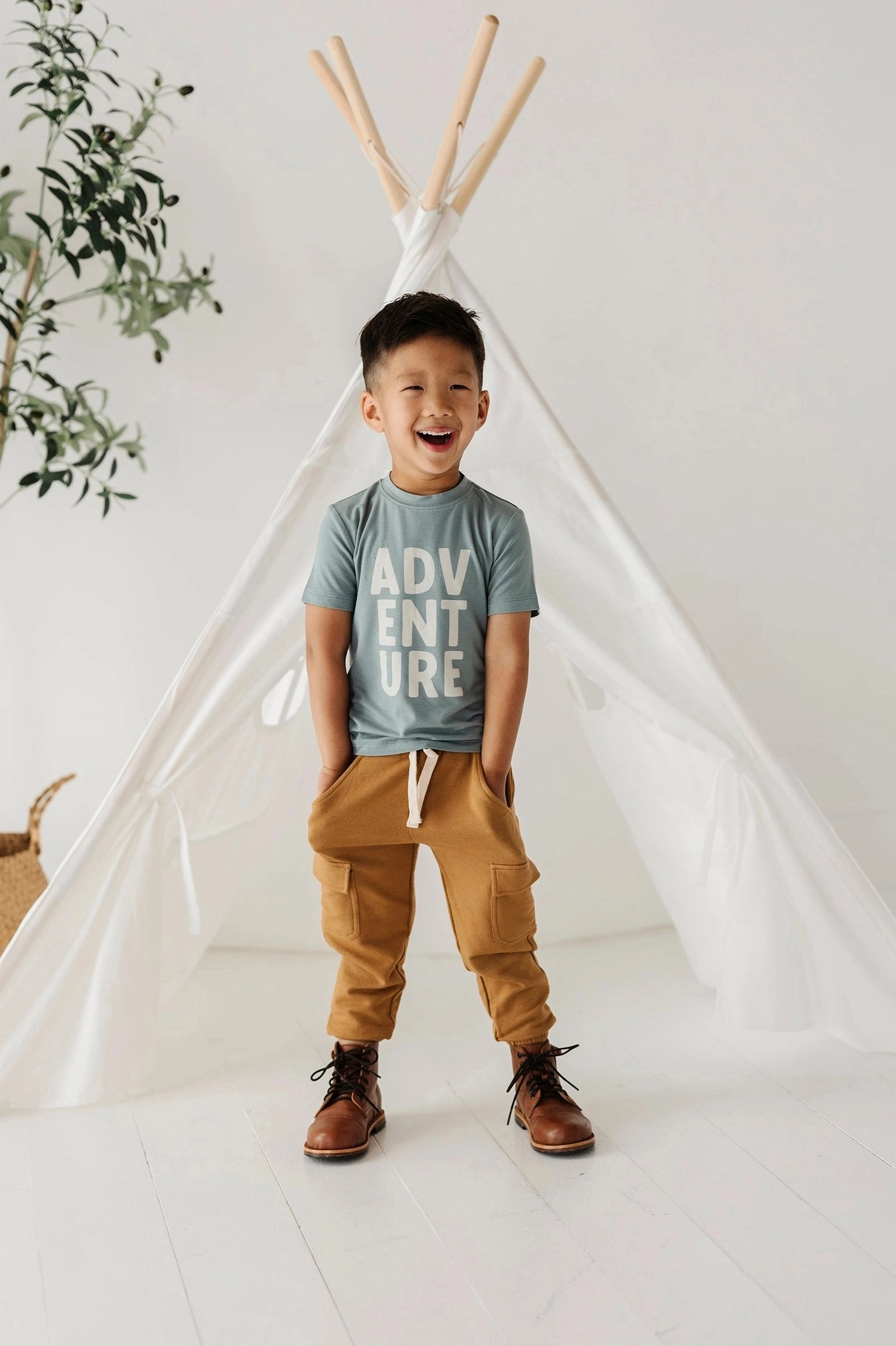 Boy's Short Sleeve Tee | Adventure in Storm Lightweight Jacket
