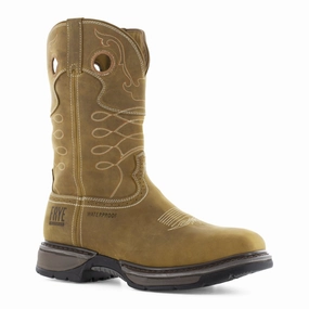 Frye 10" Men's Waterproof Crafted Western Work Boot Steel Toe Fr40103 In Tan Tough Performance