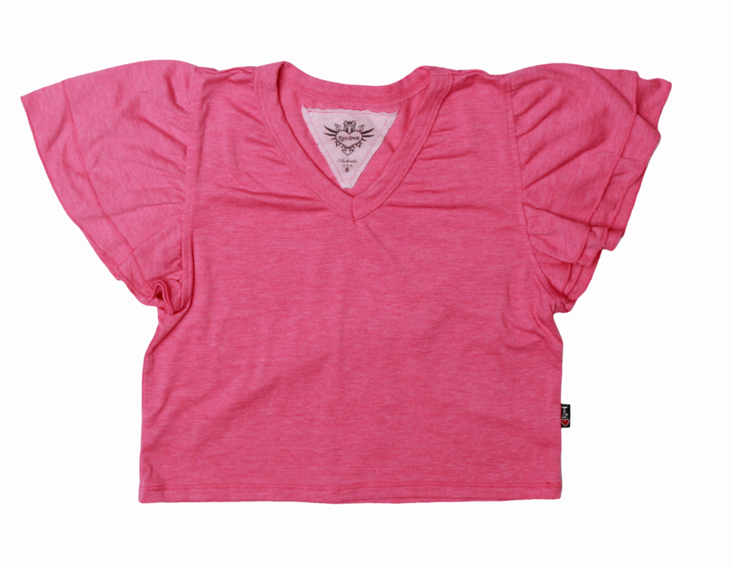 Sleeve V Neck Top - Barbie Pink Warm Layers