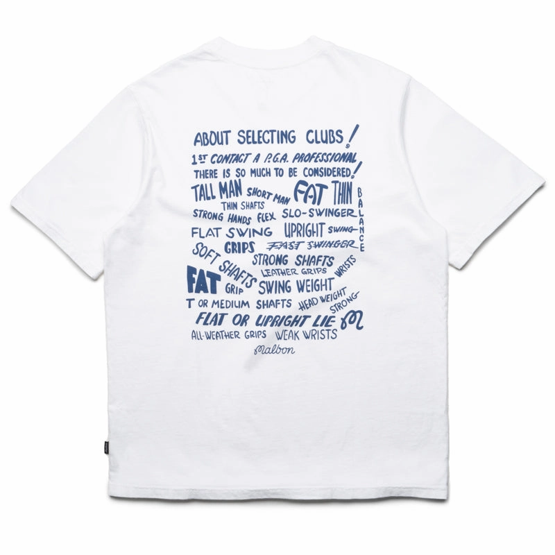 Malbon Golf Club Select Tee - White Handmade Glow
