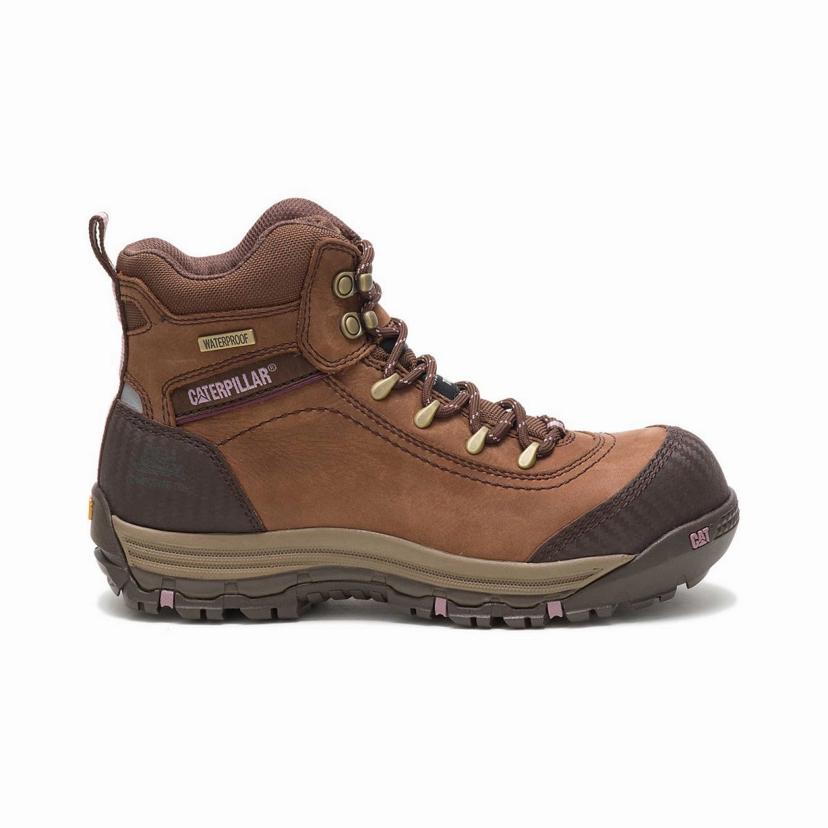Heavy-duty Traction slip-resistant Caterpillar Ally Waterproof Composite Toe Women's Work Boot (p90760) In Brown