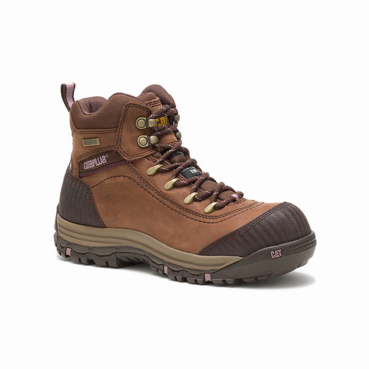 Safe Footwear Caterpillar Ally Waterproof Composite Toe Women's Work Boot (p90760) In Brown