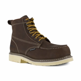 Iron Age 6" Men's Work Boot Waterproof Composite Toe Solidifier Ia5062 In Brown Anti Oil Gear