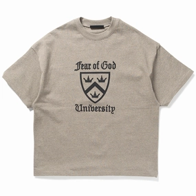Fall Mood Fear Of God Essentials Heavy Crewneck Tee - Heather Gray
