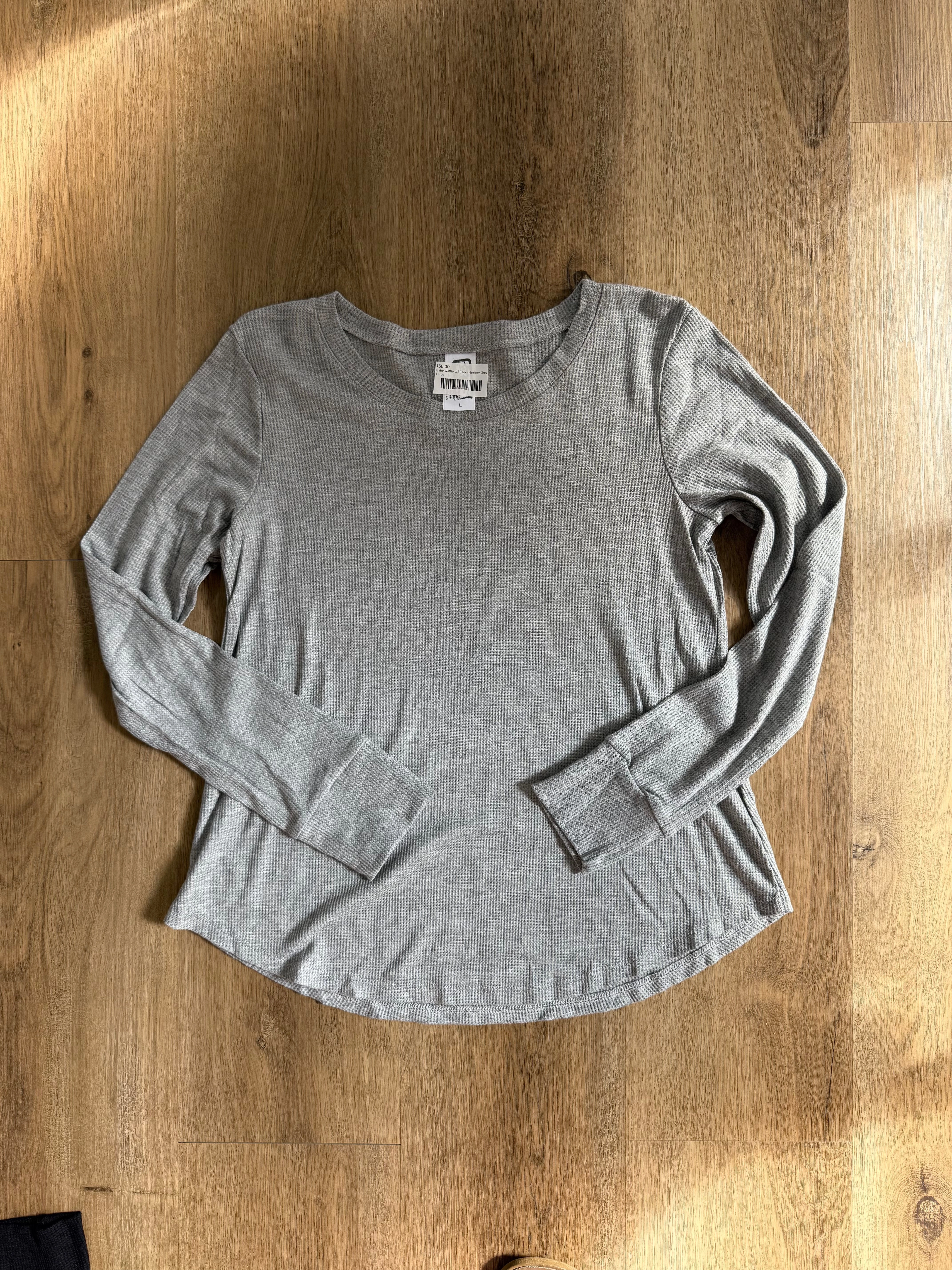 Baby Waffle L/S Top | Heather Grey FlexibleFit TearResistant