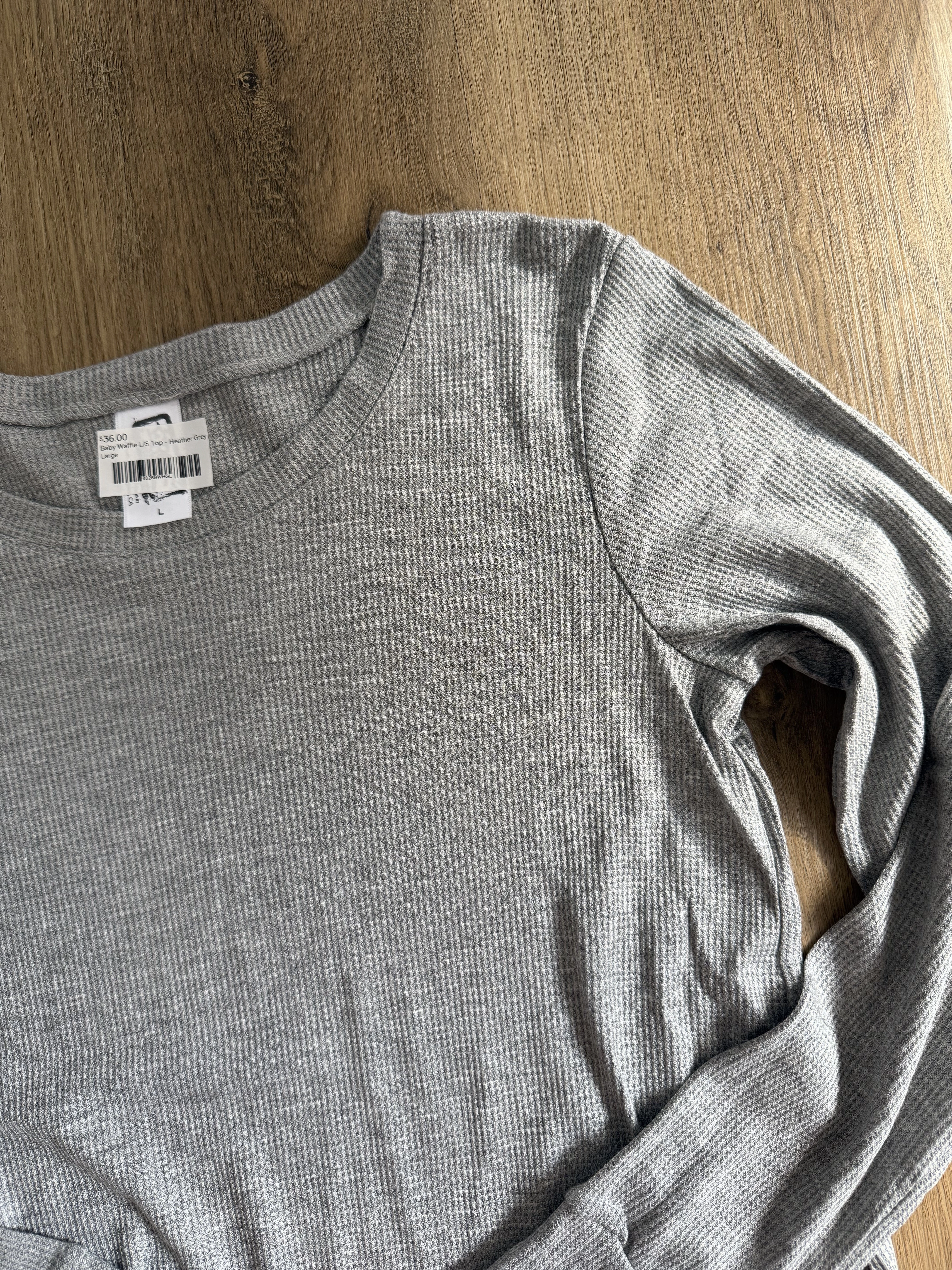 Vision Fit Sun Beam Baby Waffle L/S Top | Heather Grey