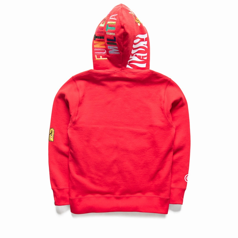 Relaxing Wear Creative Glow A Bathing Ape Tiger Full Zip Hoodie - Red