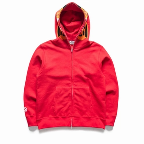 Fairy Core Feather Glow A Bathing Ape Tiger Full Zip Hoodie - Red