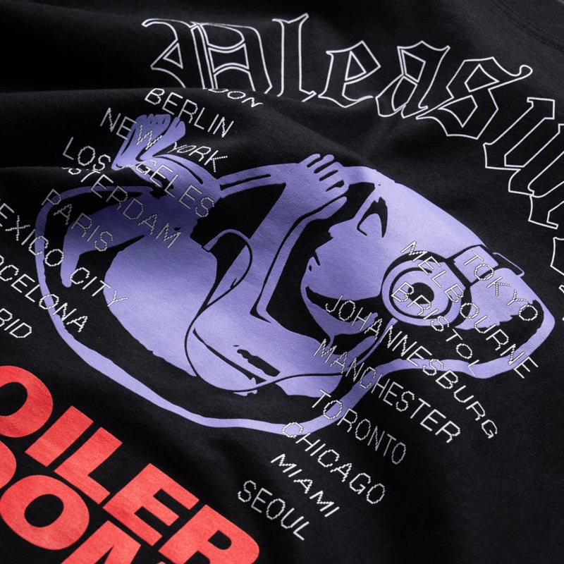 Durable Reinforcements Adjustable drawstring Pleasures Headphone Tee - Black