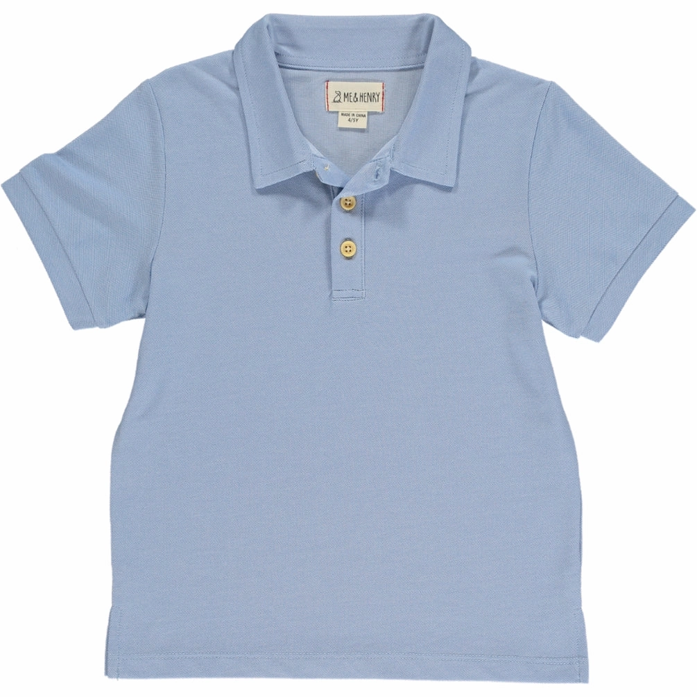 Ski Core Organic Ease Shipping Blue Pique Polo