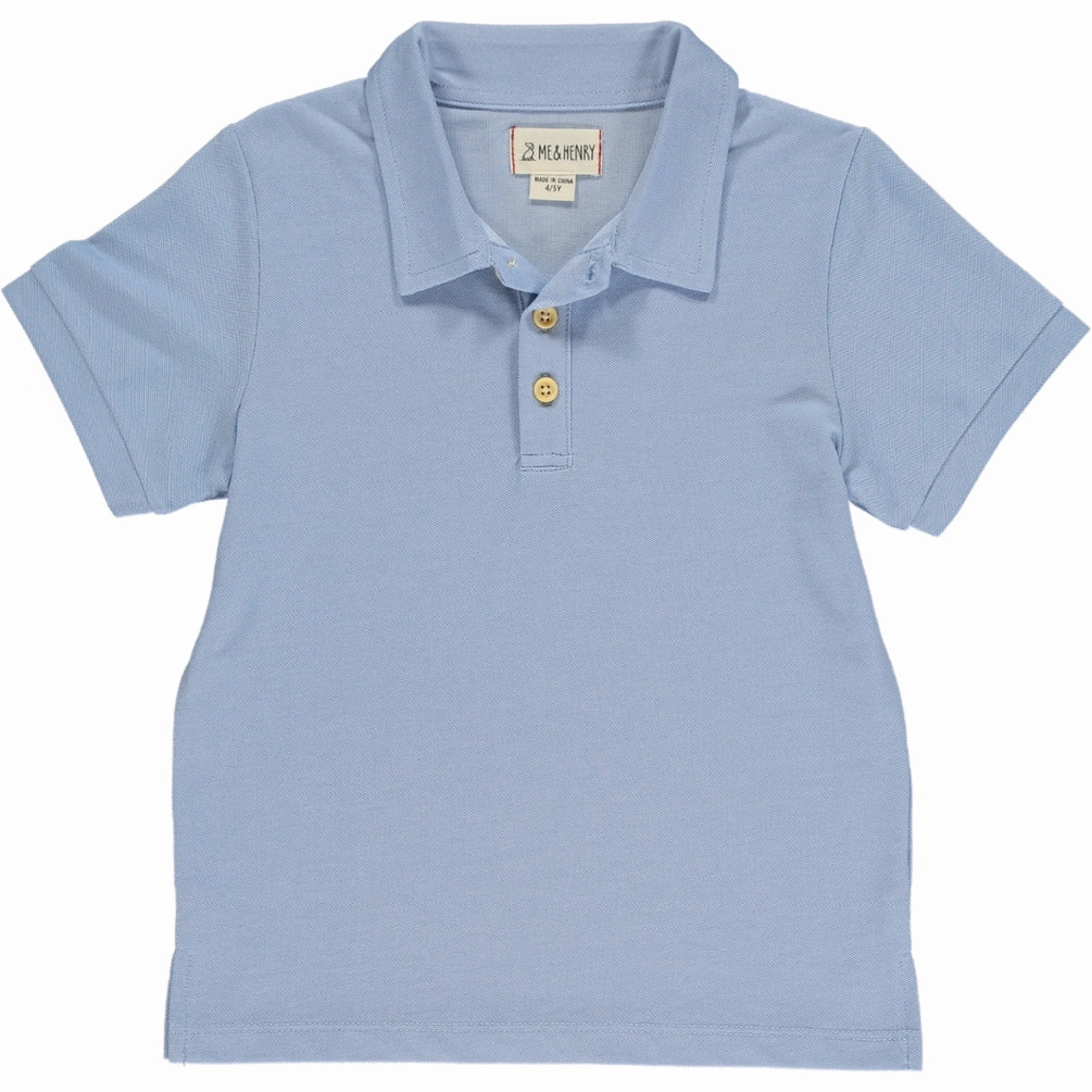 Shipping Blue Pique Polo AdaptiveFit Mediterranean Air
