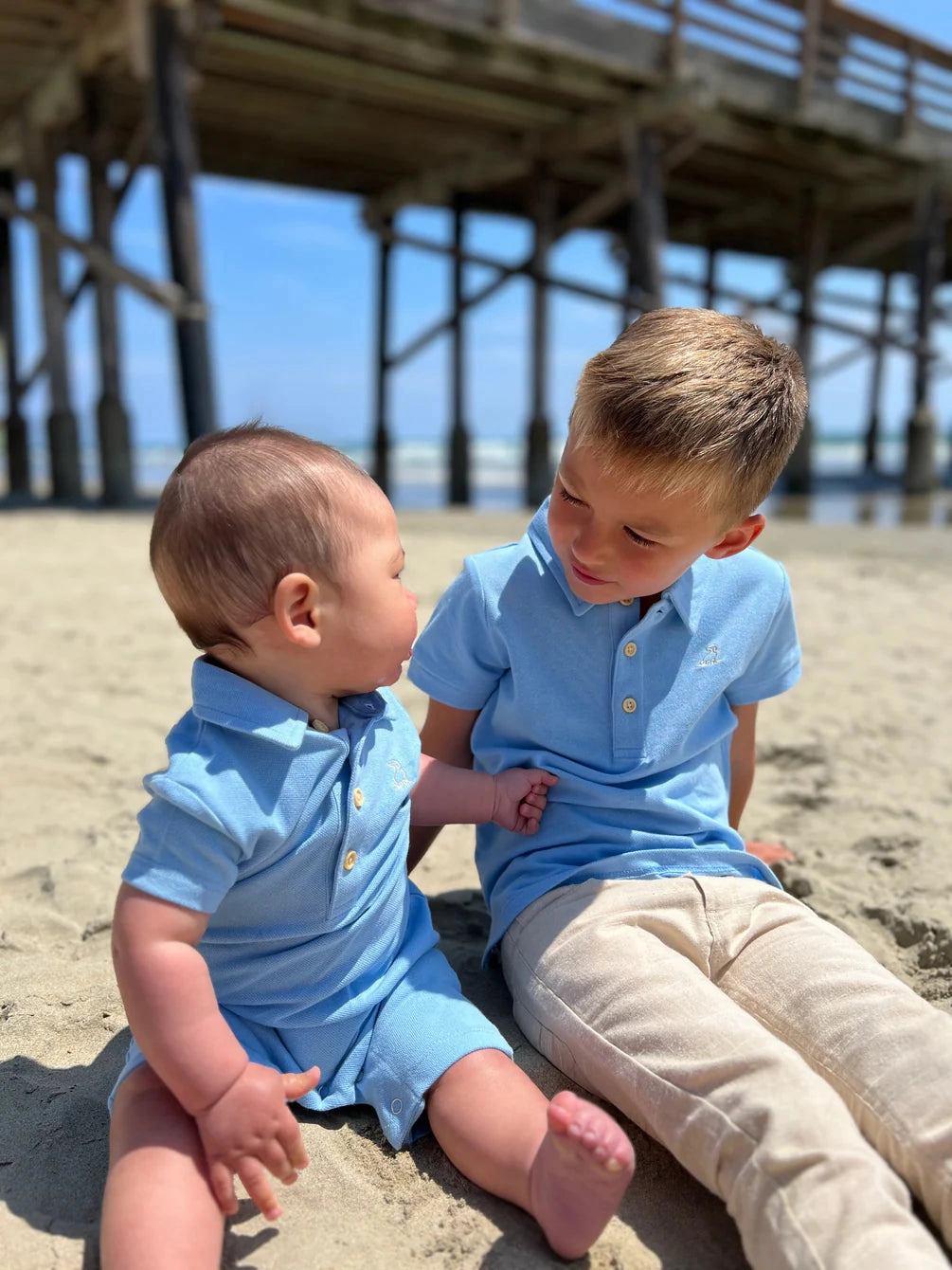 Shipping Blue Pique Polo TearResistant Fabric Play Mode