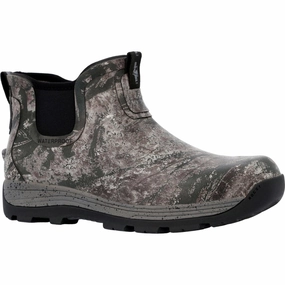 Padded Liner Non Marking Sole Rocky Stryker Men's Realtree Aspect? 5?? Waterproof Pull-On Boots Rks0618 In Black