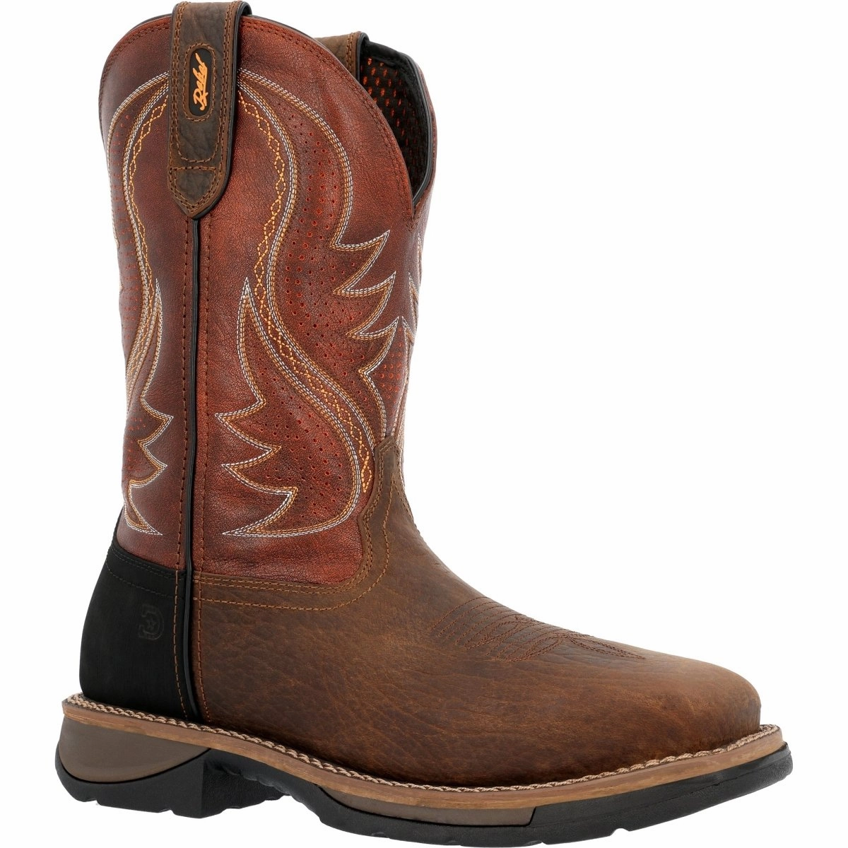 Durango? Workin' Rebel? Steel Toe Ventilated with InsulKul? Men's Work Boot DDB0496 in Acorn And Cognac Industrial Durability Industrial Strength