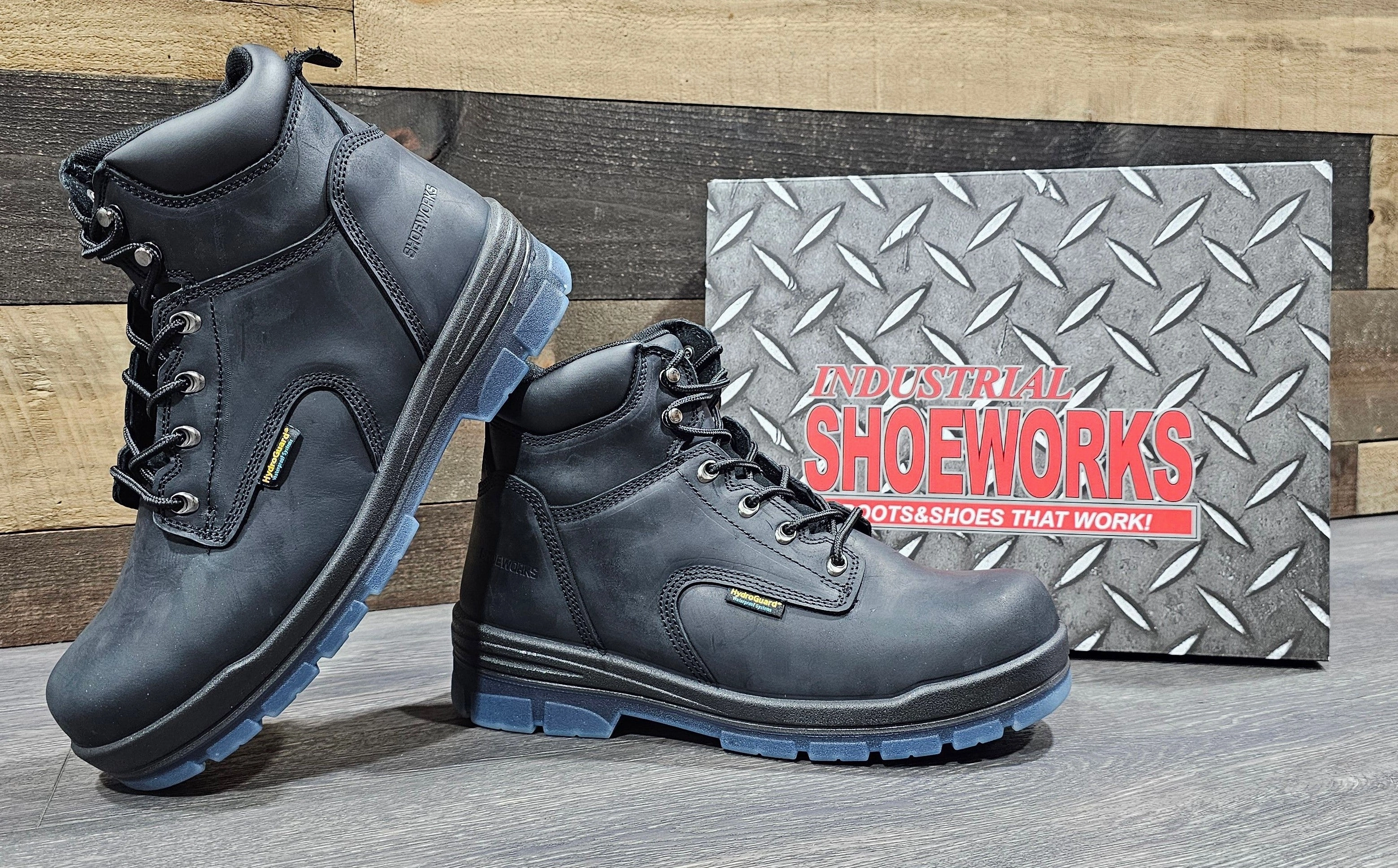 SHOEWORKS 6" W/P BLK BOOT Flexible Midsole