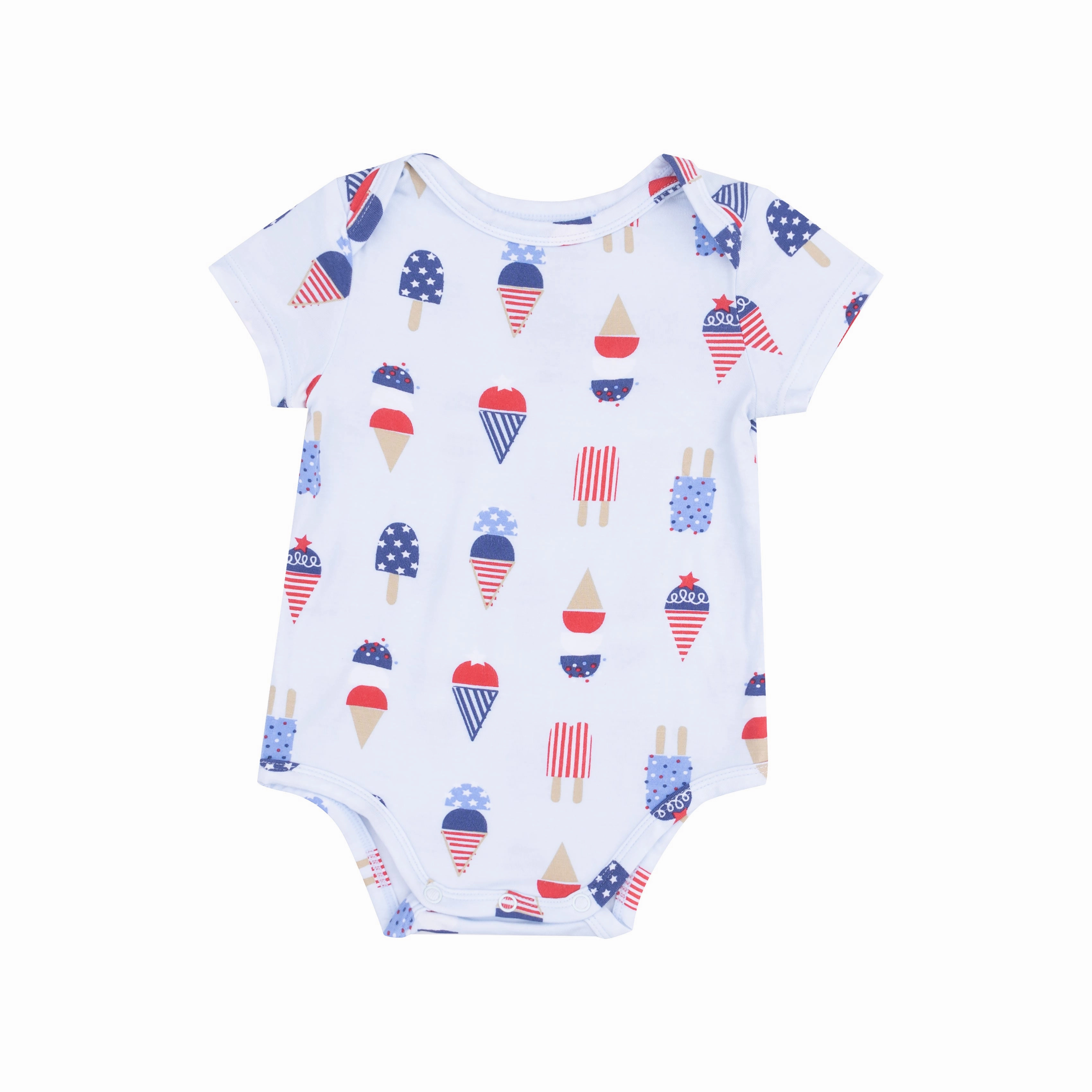 Permanent Crease Short Sleeve Bodysuit - Blue American Ice Cream