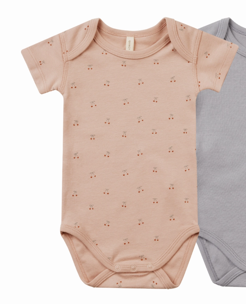 AntiPilling Finish Breathable Lamination Short Sleeve Bodysuit || Cherries