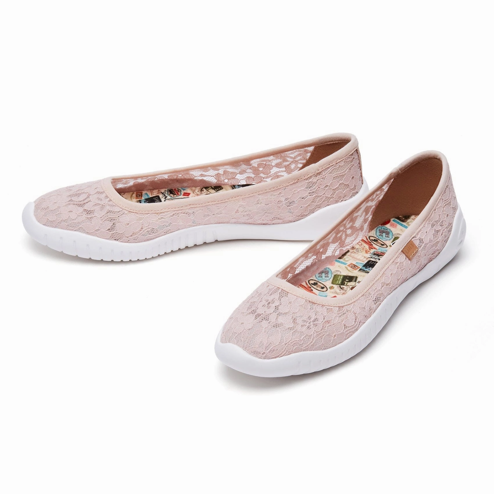 Pink Lace Menorca III Women Chic Comfort Shoes Rubber Sole