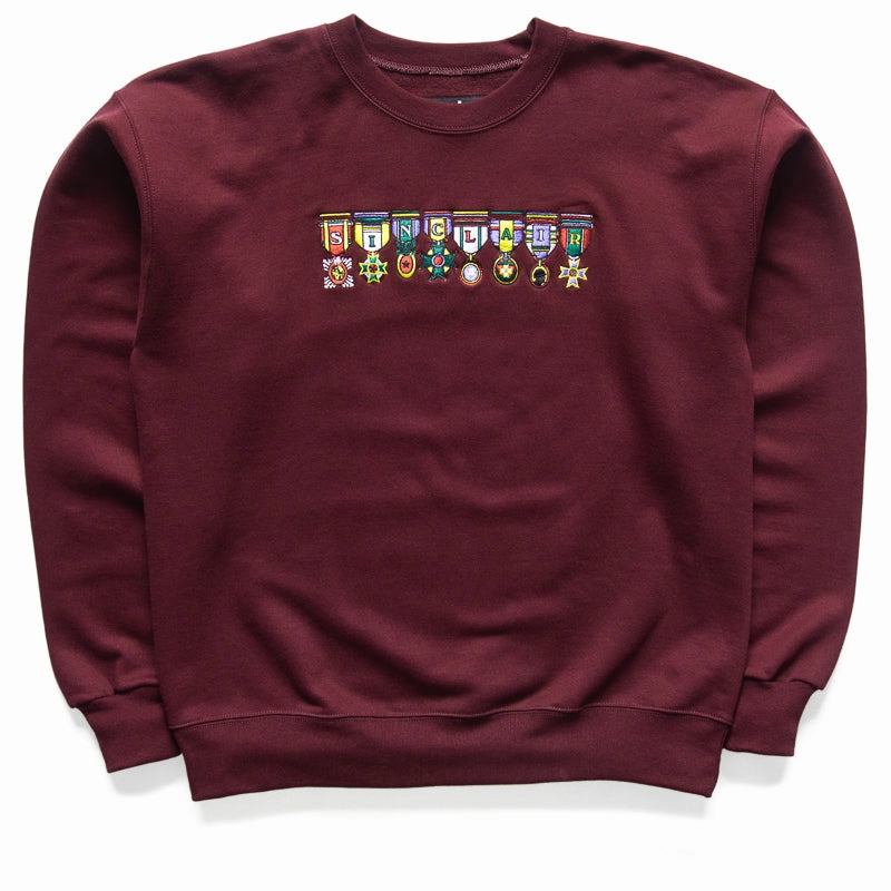 Sinclair Medals Crewneck Sweatshirt - Burgundy Shape Hug