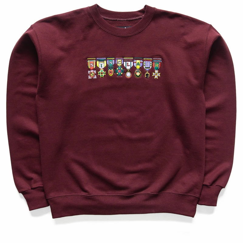 Sinclair Medals Crewneck Sweatshirt - Burgundy Trendy Trousers World Tone