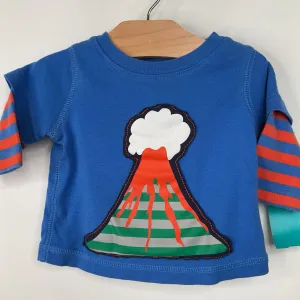 Size 0-3m (50): Hanna Andersson Blue Volcano Long Sleeve Shirt Fall