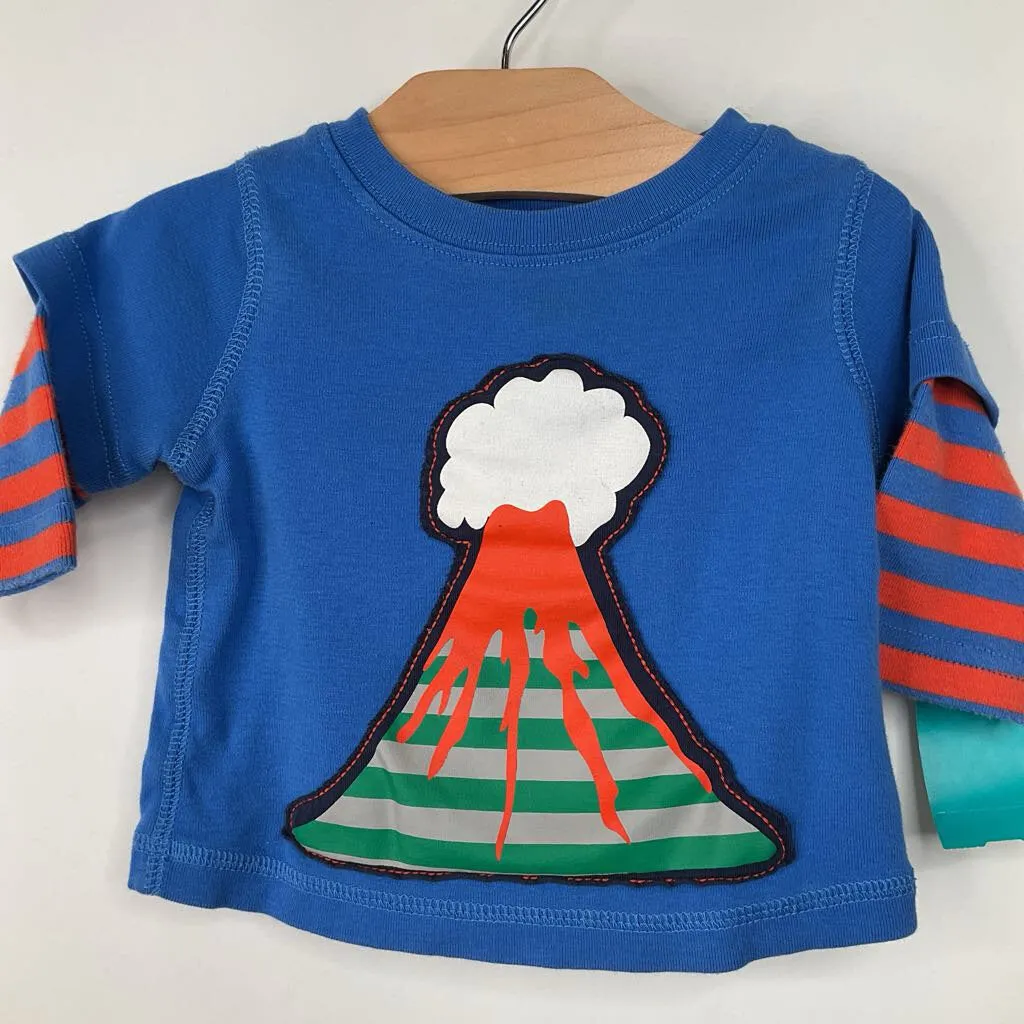 Size 0-3m (50): Hanna Andersson Blue Volcano Long Sleeve Shirt Fall