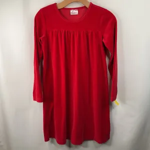 Size 12 (150): Hanna Andersson Red Velour Long Sleeve Dress Polished office dress