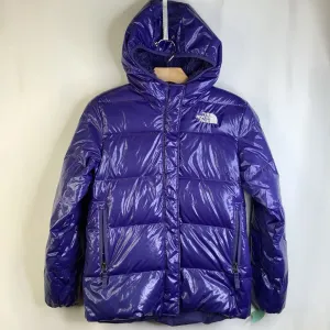 Size 12: The North Face Blue25% Down Puffy Zip-Up Winter Coat Snap Closure System Flexible Insulation