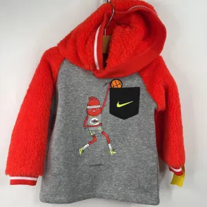 Size 12m: Nike Red/Grey Basketball Hoodie Sparkly kids' wear