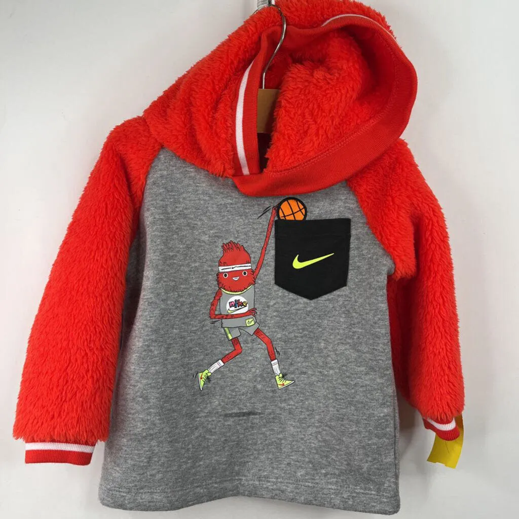 Size 12m: Nike Red/Grey Basketball Hoodie Sparkly kids' wear