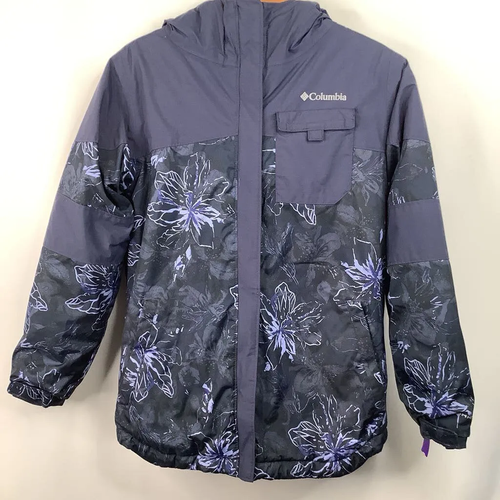 Size 14-16: Columbia Blue Floral Omni-Heat Infinity Winter Coat Hypoallergenic fabric