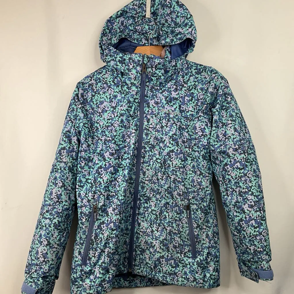 Size 14-16: Columbia Blue/Pink Patterned Fleece 3-in-1 Winter Coat Hiking Trail Outfit