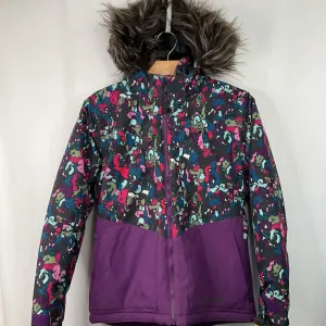 Functional Pockets Style Size 14: Boulder Gear Black/Colorful Splotched Winter Coat