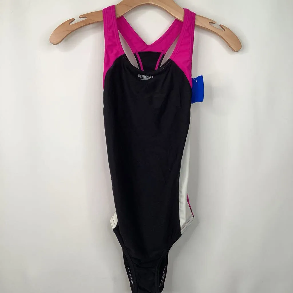Size 16: Speedo Black Pink 1pc Swim Suit colorful